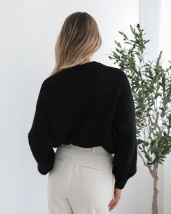 Online Adelaine Knit - Black Print Jumpers|Jumpers