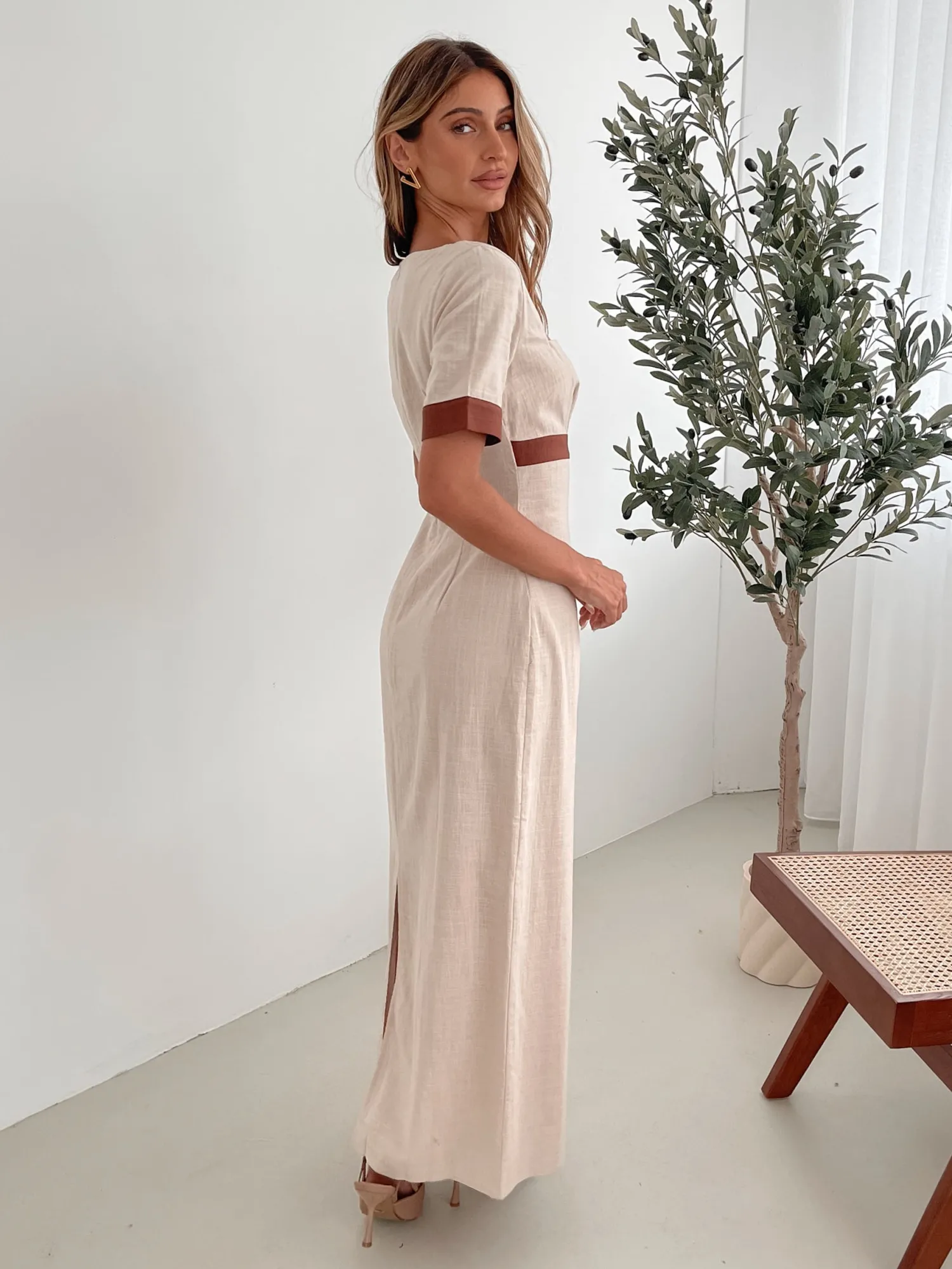 Best Adrianne Dress - Cream Print Maxi Dresses|Date Night Dresses