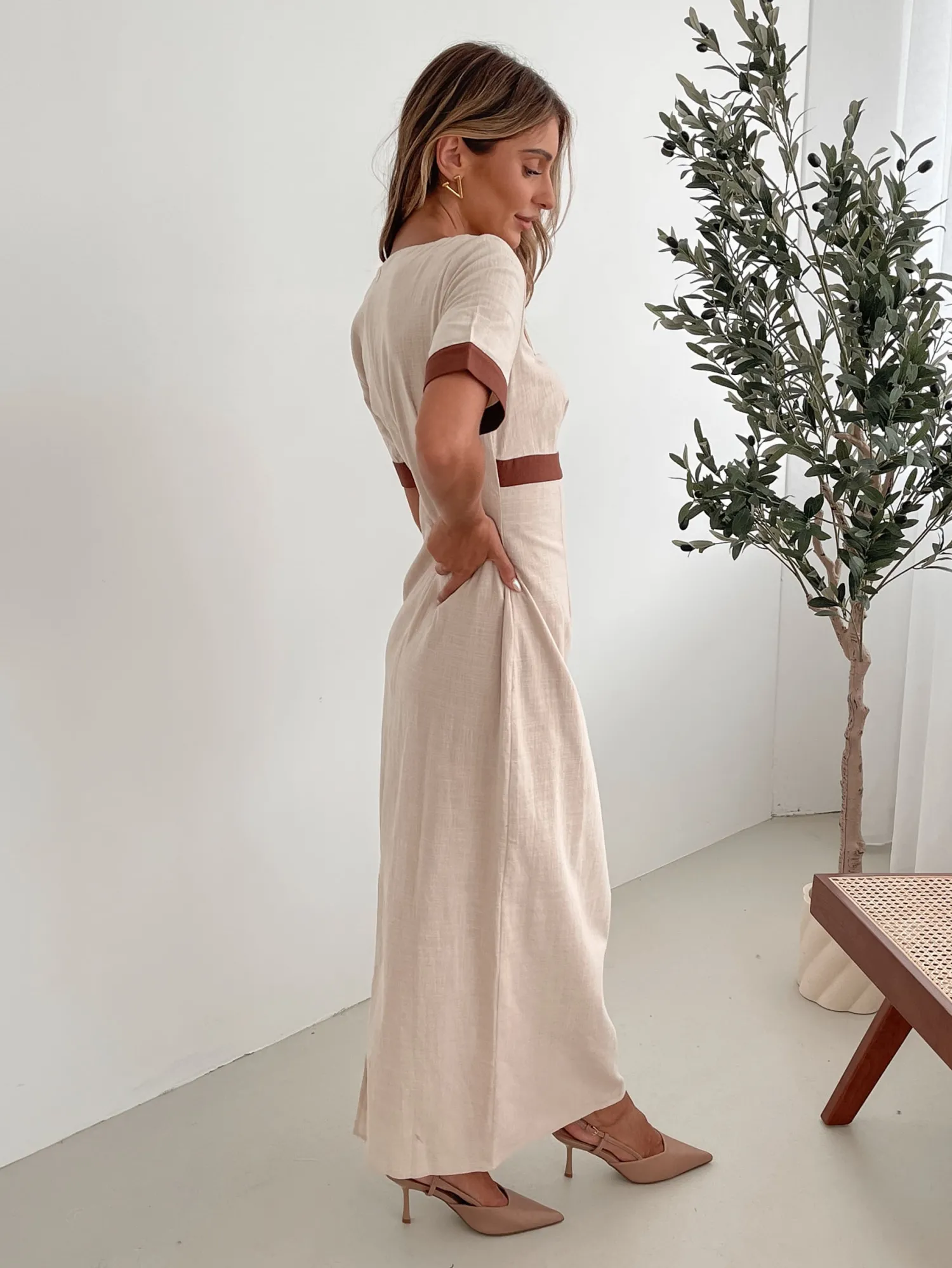 Best Adrianne Dress - Cream Print Maxi Dresses|Date Night Dresses