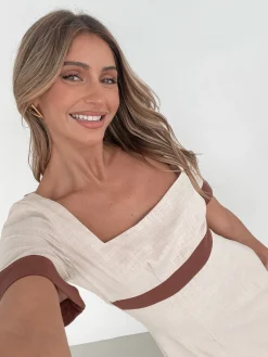Best Adrianne Dress - Cream Print Maxi Dresses|Date Night Dresses