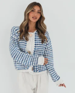 Best Aica Cardigan - Blue Print Cardigans|Knitwear & Jumpers