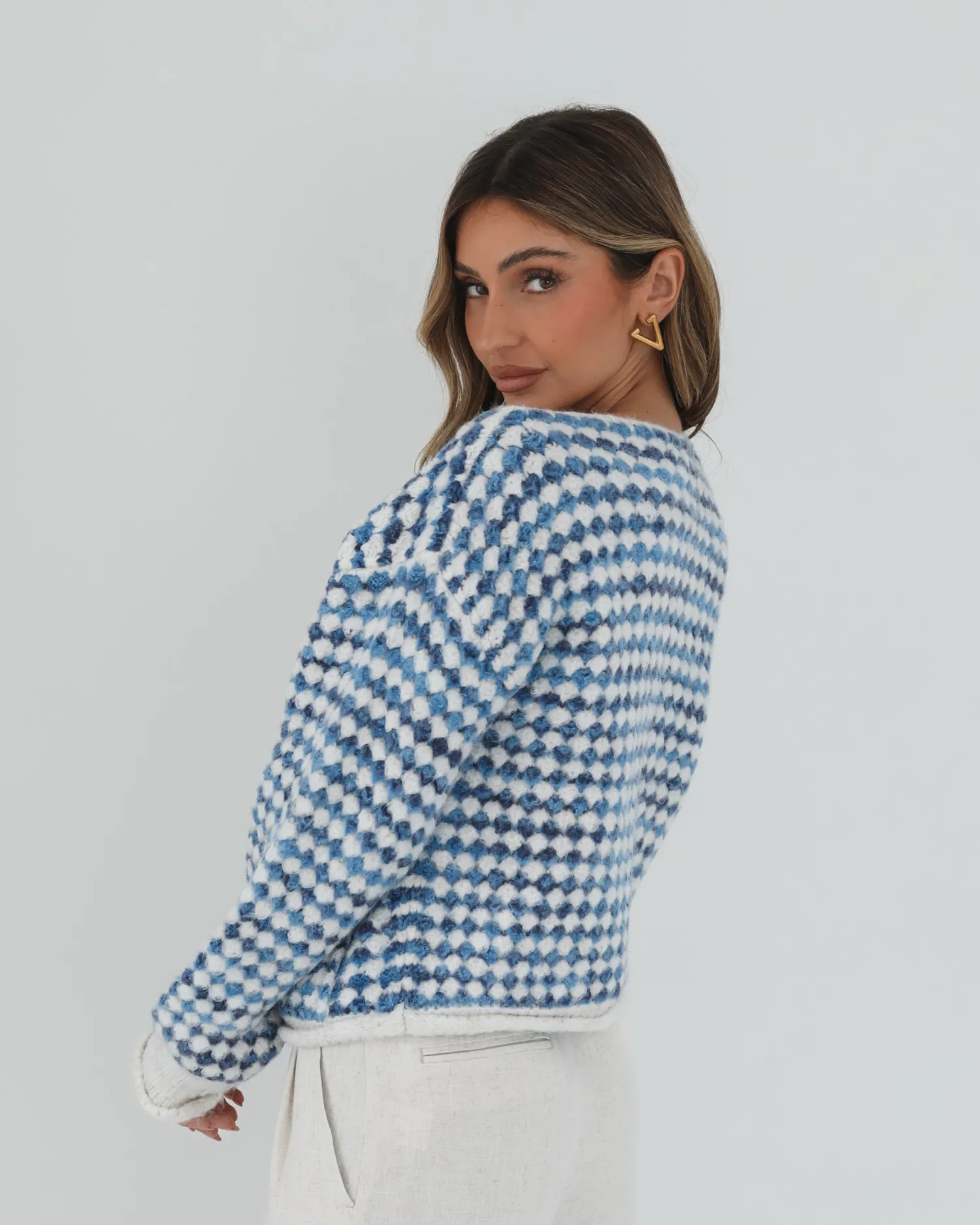 Best Aica Cardigan - Blue Print Cardigans|Knitwear & Jumpers