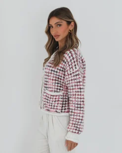 Hot Aica Cardigan - Pink Print Cardigans|Knitwear & Jumpers