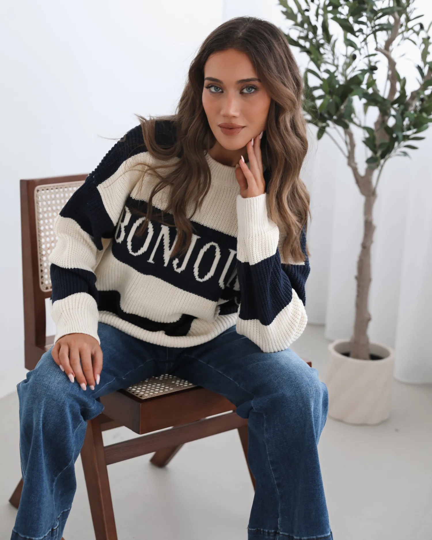 Hot Alisson Knit - Navy Multi Jumpers|Jumpers