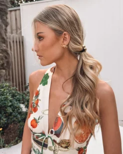Clearance Alpharetta Dress - Beige Print Maxi Dresses|Holiday Dresses