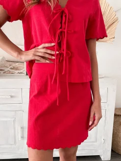 Ameera Skirt - Red Skirts|Sets