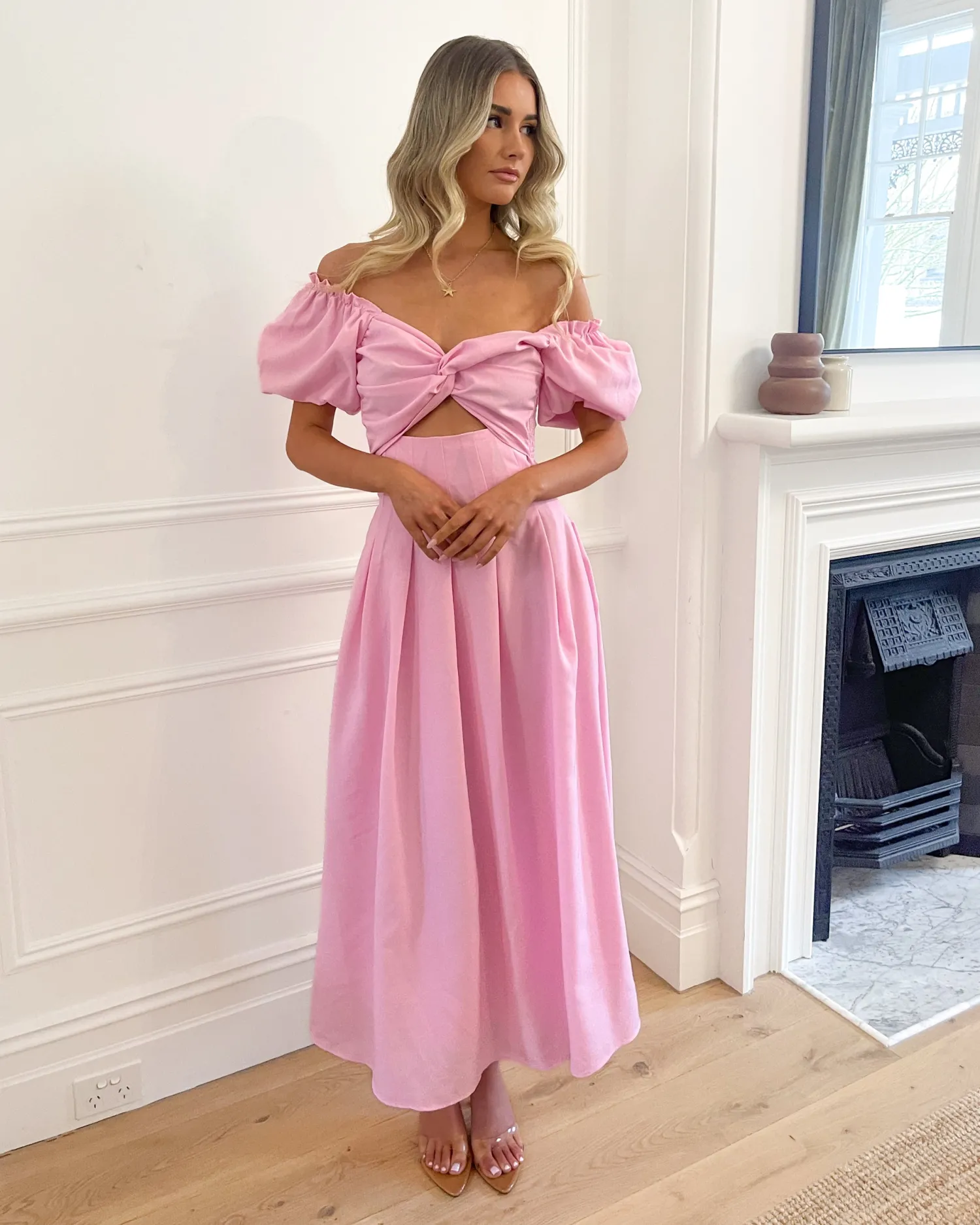 New Anvika Dress - Powder Pink Cut Out Dresses|Maternity Dresses