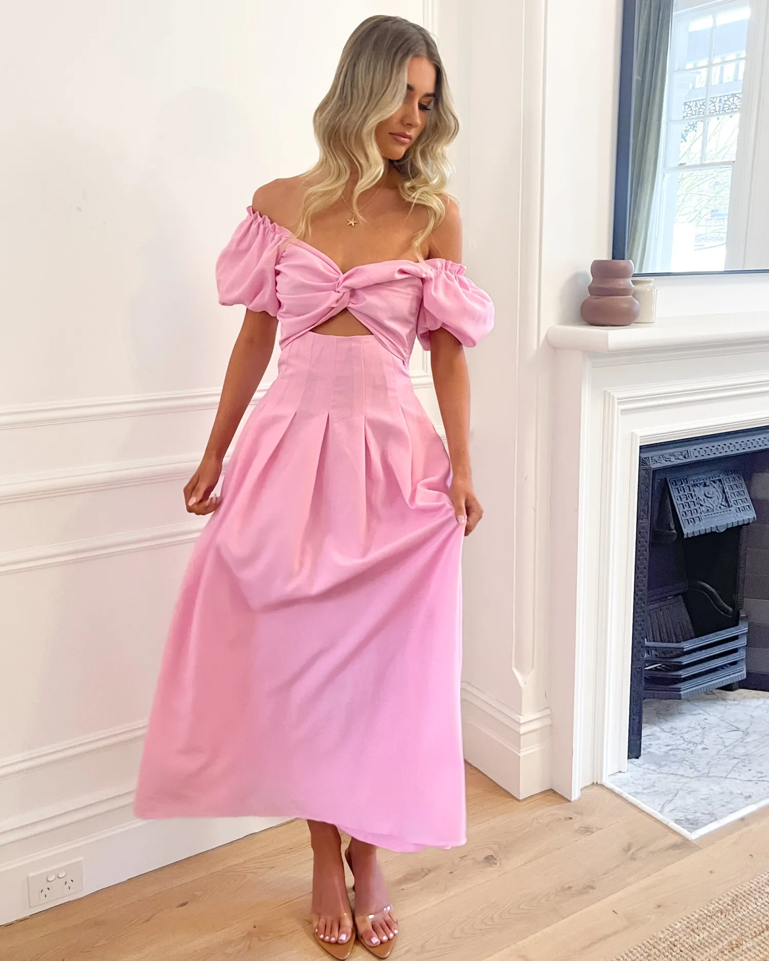 New Anvika Dress - Powder Pink Cut Out Dresses|Maternity Dresses