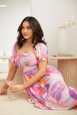 Sale Apolline Dress - Multi Print Linen Dresses|Maternity Dresses