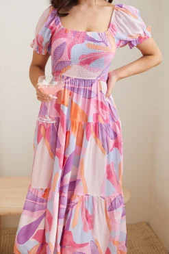 Sale Apolline Dress - Multi Print Linen Dresses|Maternity Dresses