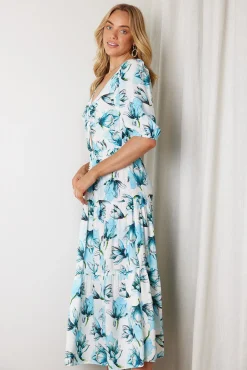 Ashlan Dress - Blue Floral Floral Dresses|Cut Out Dresses