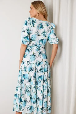 Ashlan Dress - Blue Floral Floral Dresses|Cut Out Dresses