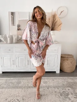Hot Ashtyn Dress - Pink Floral Floral Dresses|Cut Out Dresses