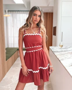 Audica Dress - Rust Curve Dresses|Maternity Dresses