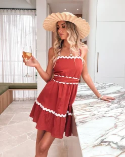 Audica Dress - Rust Curve Dresses|Maternity Dresses