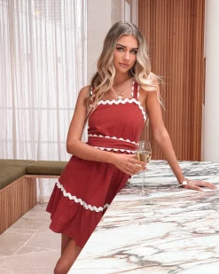 Audica Dress - Rust Curve Dresses|Maternity Dresses