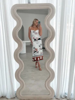 Hot Avelaine Dress - White Print Linen Dresses|Maxi Dresses