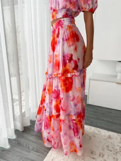 Sale Avelisse Skirt - Pink Print Skirts|Sets