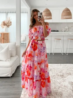 Sale Avelisse Skirt - Pink Print Skirts|Sets