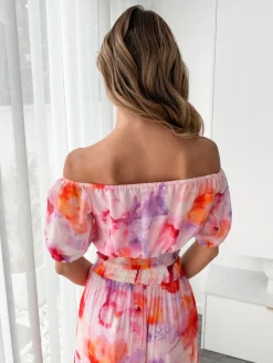Hot Avelisse Top - Pink Print Crop Tops|Crop Tops