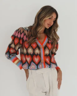 Sale Aveloria Cardigan - Black Print Cardigans|Knitwear & Jumpers