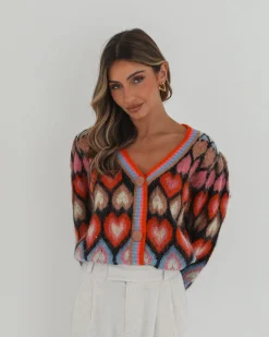 Sale Aveloria Cardigan - Black Print Cardigans|Knitwear & Jumpers