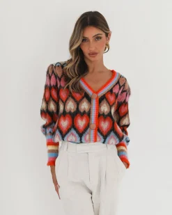 Sale Aveloria Cardigan - Black Print Cardigans|Knitwear & Jumpers