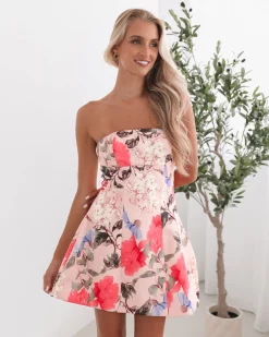 New Bernice Dress - Pink Floral Floral Dresses|Mini Dresses