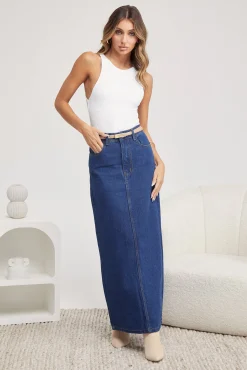 Sale Brecca Skirt - Indigo Denim Skirts|Bottoms