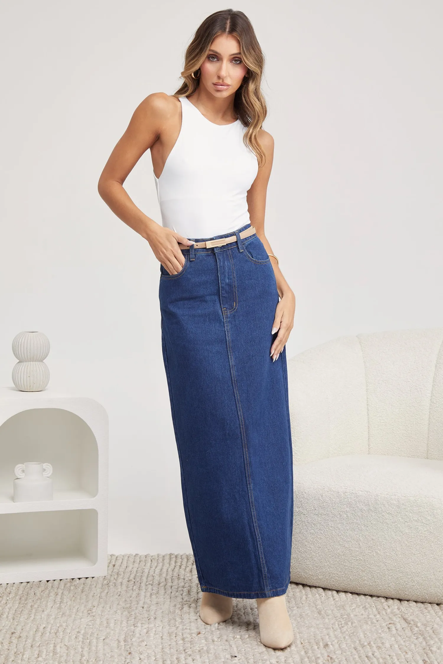 Sale Brecca Skirt - Indigo Denim Skirts|Bottoms