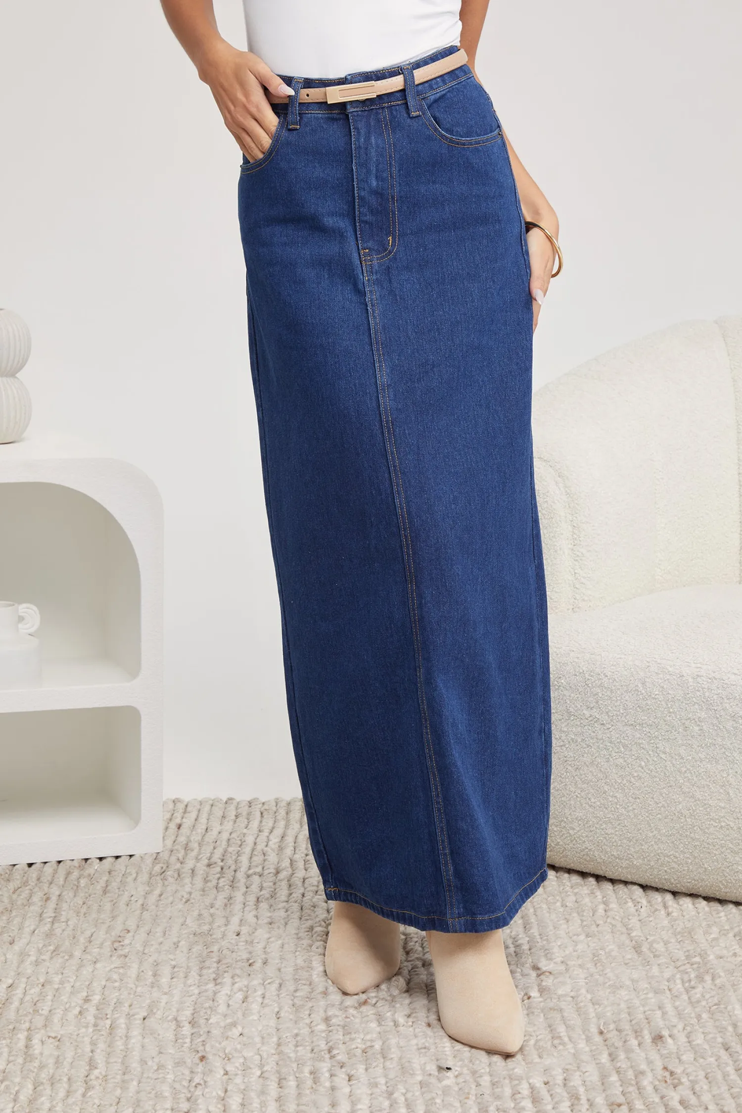 Sale Brecca Skirt - Indigo Denim Skirts|Bottoms