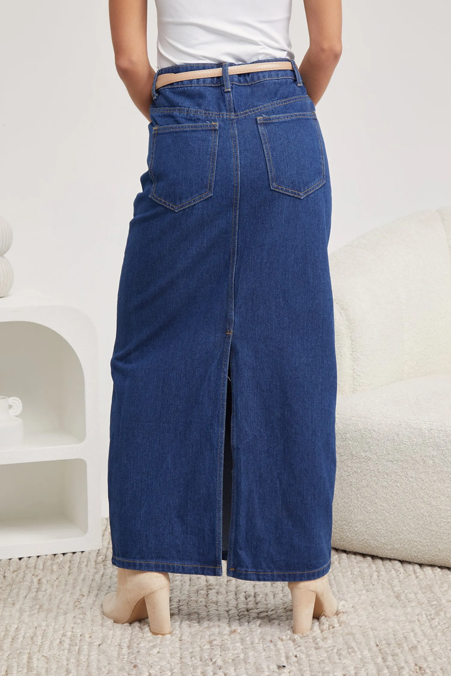Sale Brecca Skirt - Indigo Denim Skirts|Bottoms