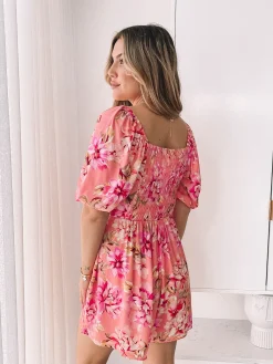 Carolana Playsuit - Peach Blossom Playsuits & Jumpsuits