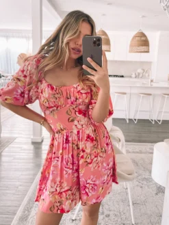 Carolana Playsuit - Peach Blossom Playsuits & Jumpsuits