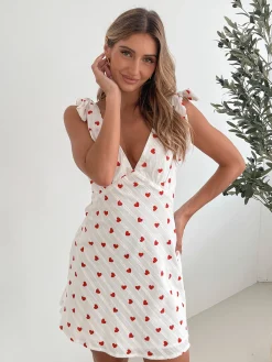Clearance Carolyn Dress - White Print Mini Dresses|Valentine'S Day Dresses