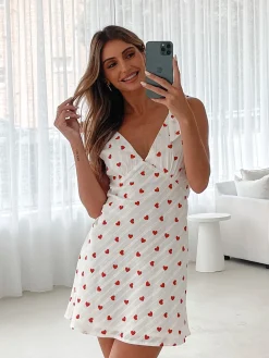 Clearance Carolyn Dress - White Print Mini Dresses|Valentine'S Day Dresses