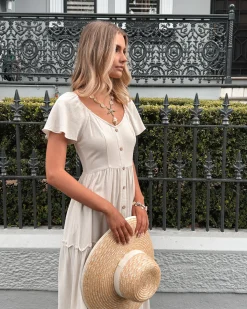 Online Celie Dress - Beige Linen Dresses|Basic Dresses