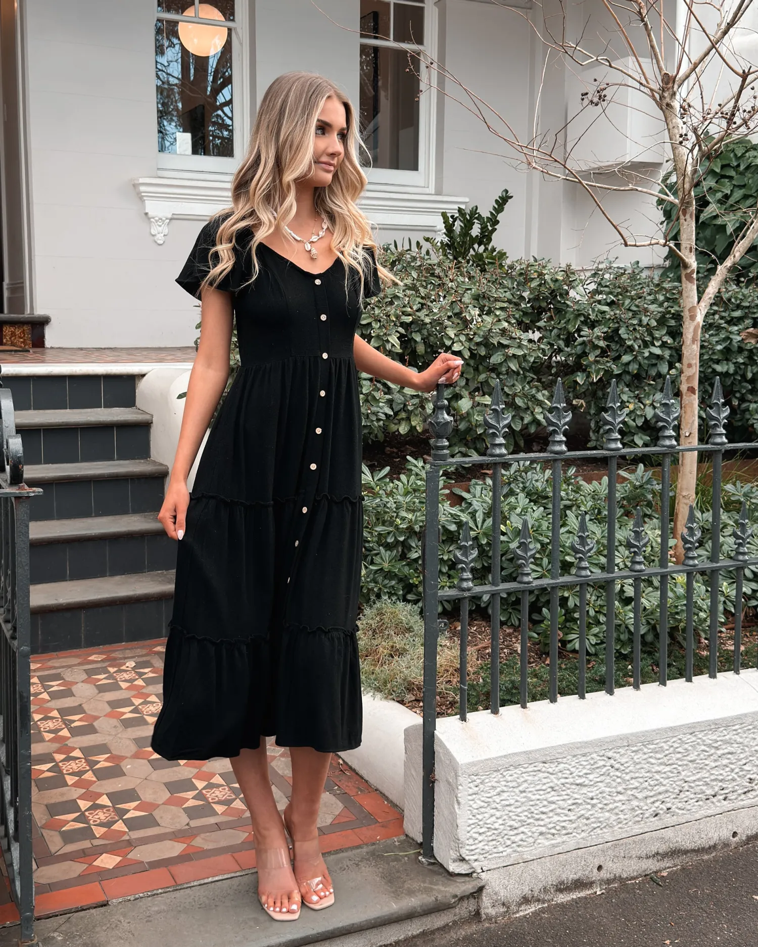 Discount Celie Dress - Black Linen Dresses|Maternity Dresses