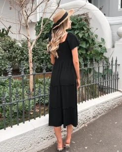 Discount Celie Dress - Black Linen Dresses|Maternity Dresses