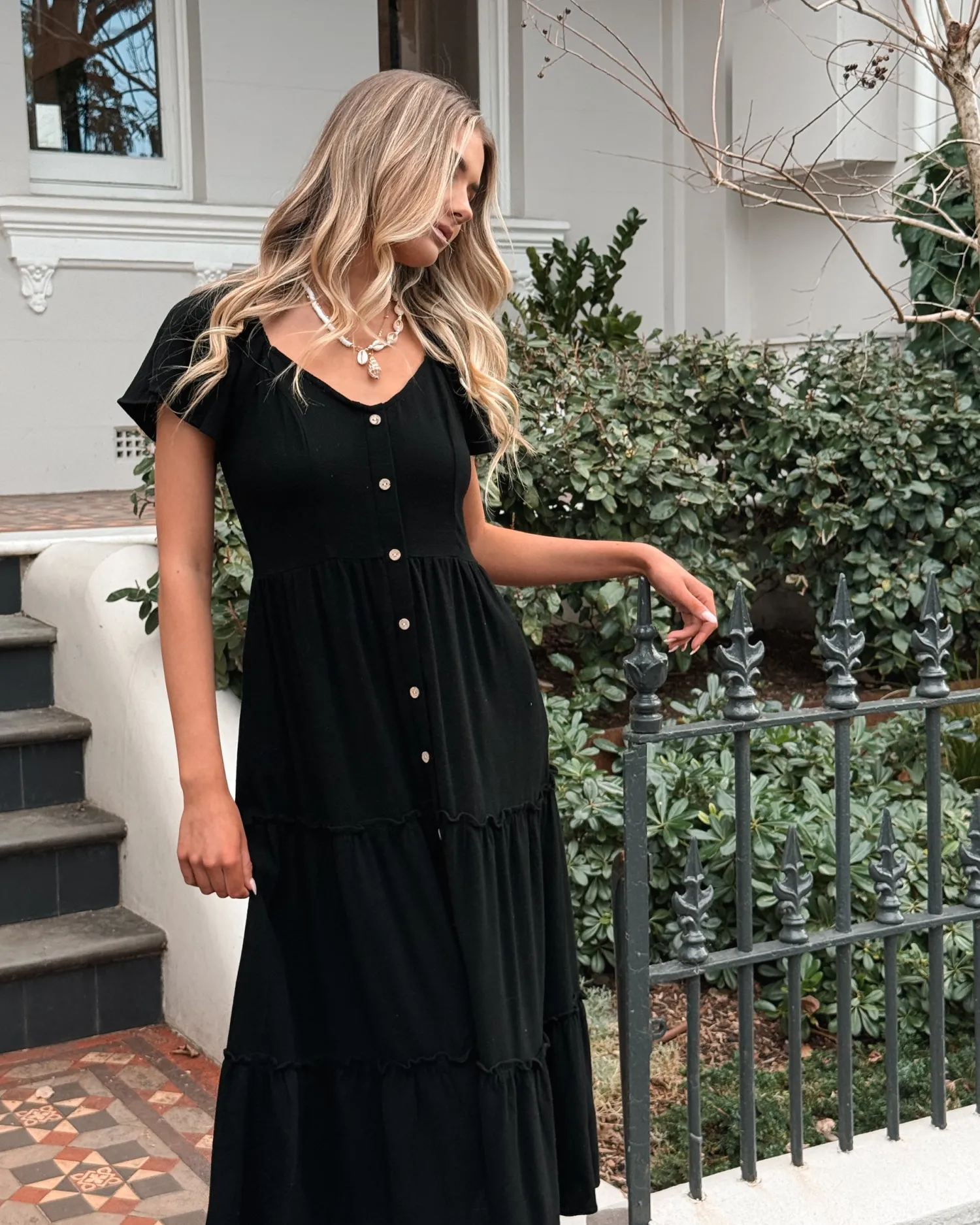 Discount Celie Dress - Black Linen Dresses|Maternity Dresses
