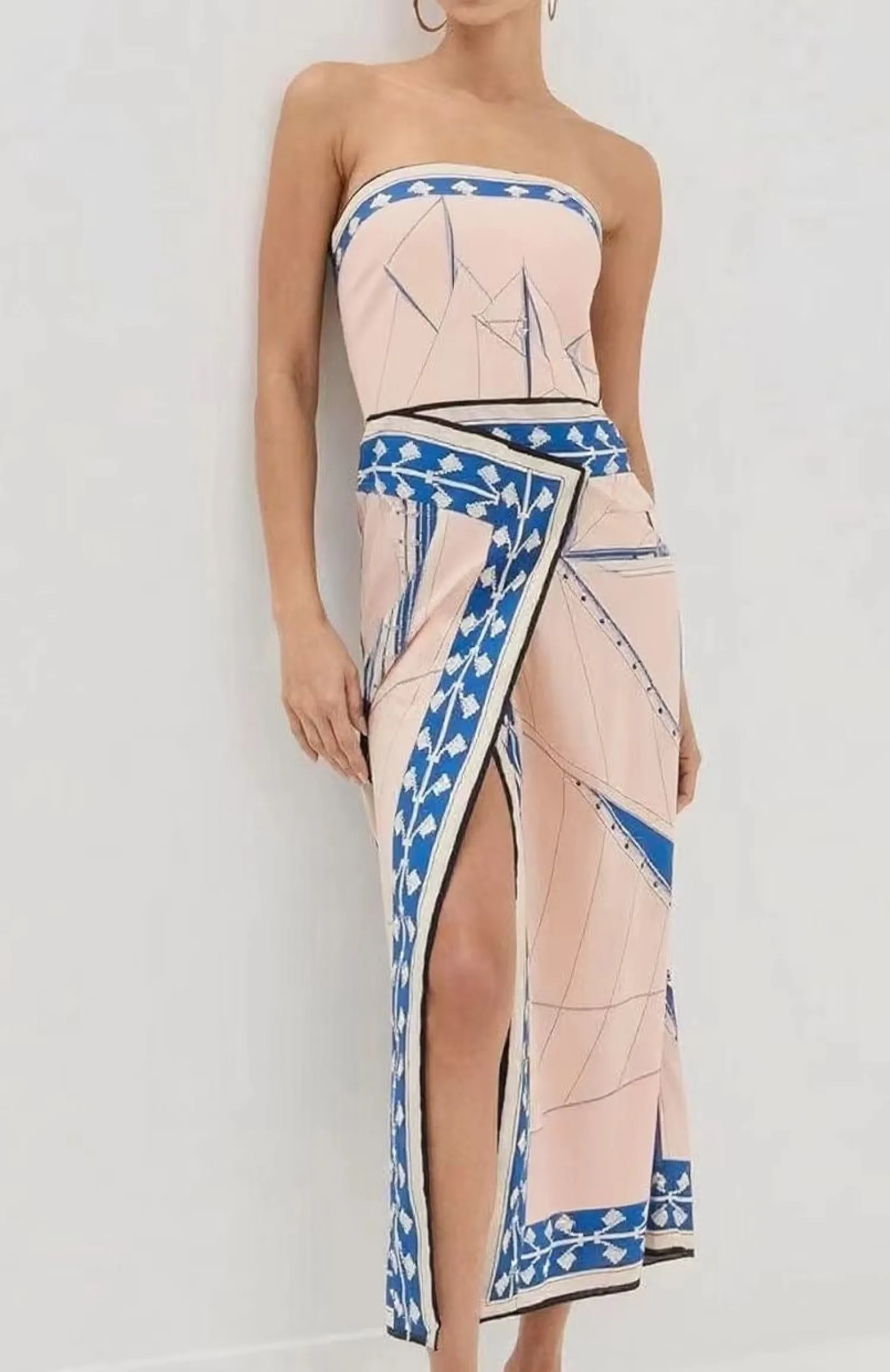 Best Ceriane Dress - Apricot Print Curve Dresses|Maxi Dresses