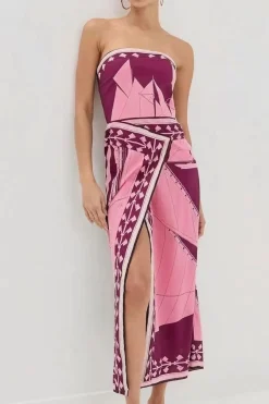 Sale Ceriane Dress - Pink Print Curve Dresses|Maxi Dresses