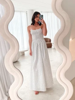 Best Cevanna Dress - White Spot Spot Dresses|Maternity Dresses