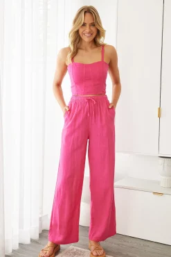 Online Chyna Top - Hot Pink Crop Tops|Crop Tops