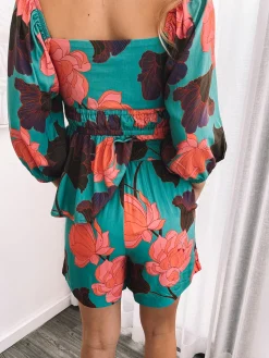 Clearance Conell Shorts - Botanical Turquoise Shorts|Sets