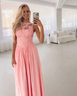Contessa Dress - Pink Lace Dresses|Maxi Dresses