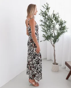Hot Corleone Dress - Brown Print Slip Dresses|Maxi Dresses