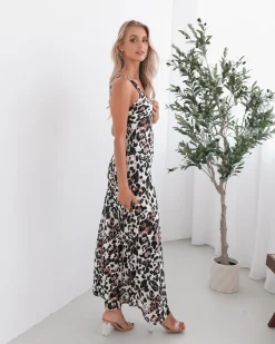 Hot Corleone Dress - Brown Print Slip Dresses|Maxi Dresses