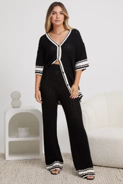 Discount Cresydda Knit Pants - Black Multi Pants|Sets