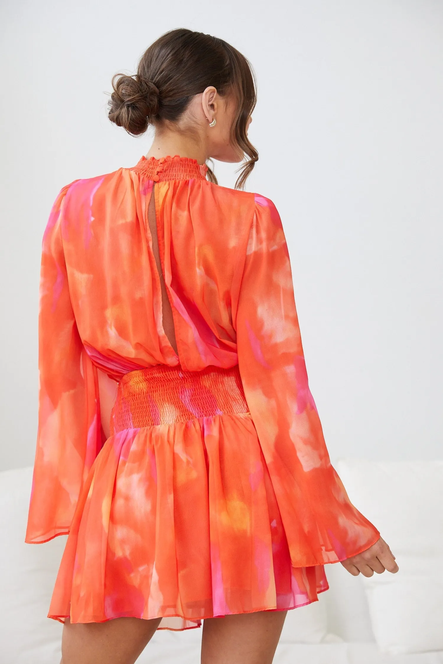 New Daenerys Dress - Orange Print Long Sleeve Dresses|Date Night Dresses